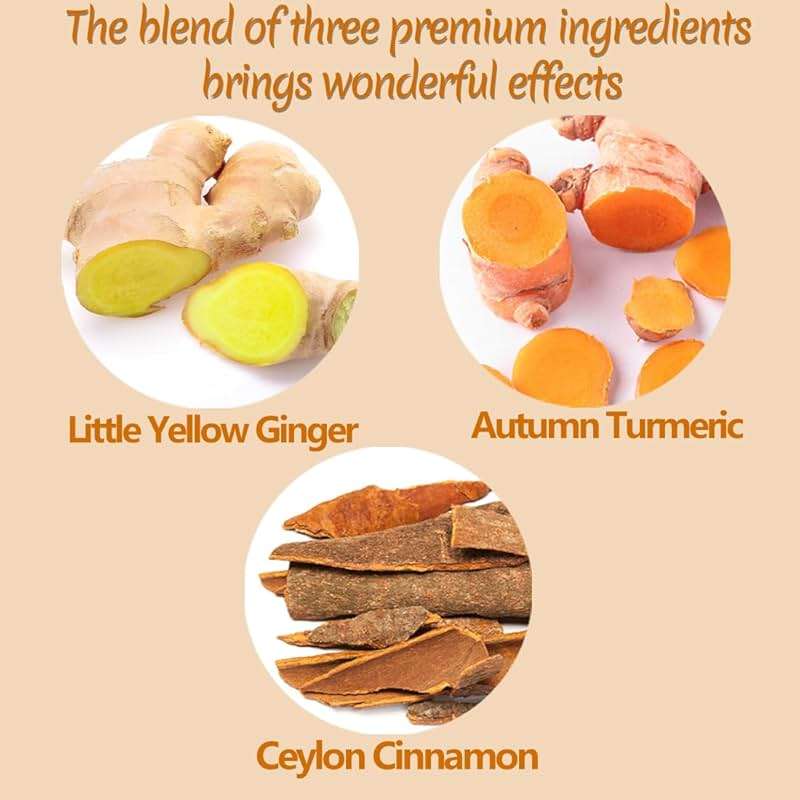 120 Premium Turmeric, Ginger, Cinnamon Blend Tea Bags, 100% Natural & No Additives & Caffeine Free. - Image 3