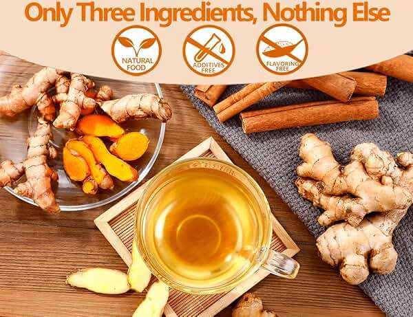 120 Premium Turmeric, Ginger, Cinnamon Blend Tea Bags, 100% Natural & No Additives & Caffeine Free. - Image 5