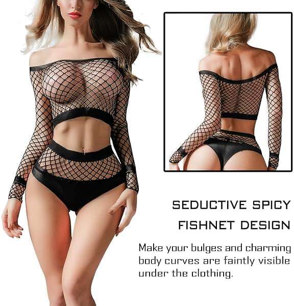 Famstar Sexy Lingerie for Women Naughty Fishnet Lingerie Set Bodysuit Outfits Teddy Babydoll Erotic Mesh Women’s Outfits - Image 6