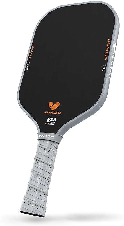 JOJOLEMON Pickleball Paddles, Carbon Fiber Pickleball Paddle with a 16mm Shark Power Polymer Core, The Pickleball Rackets Designed for Ultimate Spin & Consistency - Image 1