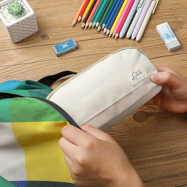 Mr. Pen- Wide-Opening Pencil Case, Triangle Design, Compact & Spacious Pencil Cases with 5 Mesh Pockets, Bag Pouch, Box Organizer for Students, School Supplies, Aesthetic Supply - Image 2