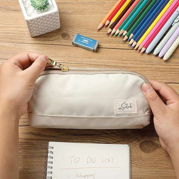 Mr. Pen- Wide-Opening Pencil Case, Triangle Design, Compact & Spacious Pencil Cases with 5 Mesh Pockets, Bag Pouch, Box Organizer for Students, School Supplies, Aesthetic Supply - Image 5