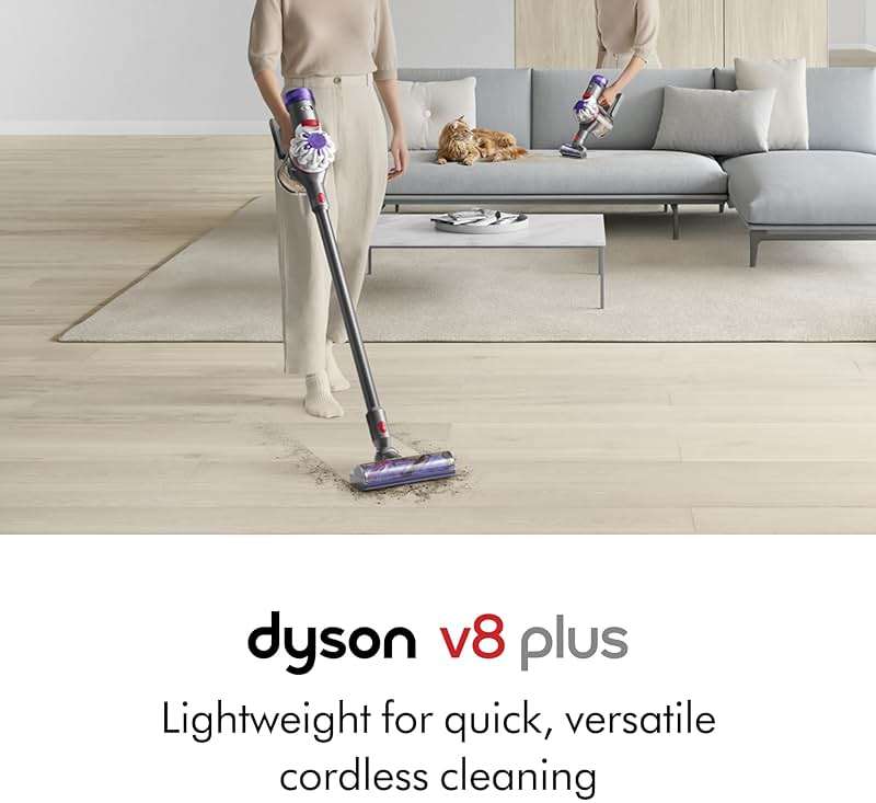 Dyson V8 Plus Cordless Vacuum, Cleans Hard Floors and Carpets, Detangles, Converts to Handheld, 115AW, 2 Power Modes, Up to 40 Minutes¹ - Image 2
