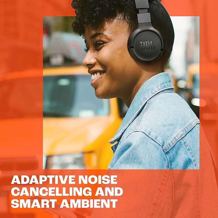 JBL Tune 670NC - Adaptive Noise Cancelling with Smart Ambient Wireless On-Ear Headphones, Up to 70H Battery Life with Speed Charge, Lightweight, Comfortable and Foldable Design (Black) - Image 3