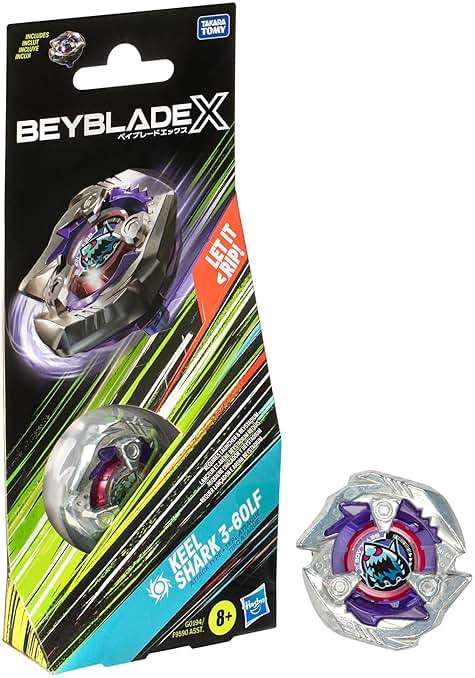 Beyblade X Keel Shark 3-60LF Booster Pack Set with Attack Type Right-Spinning Top; Battling Top Toys for 8 Year Old Boys and Girls - Image 1