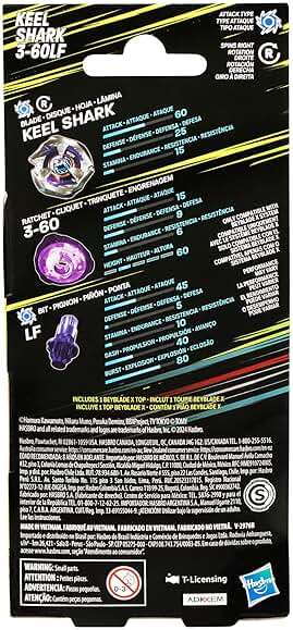 Beyblade X Keel Shark 3-60LF Booster Pack Set with Attack Type Right-Spinning Top; Battling Top Toys for 8 Year Old Boys and Girls - Image 4