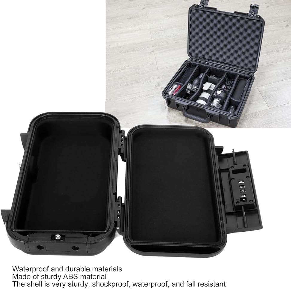 Portable Small Lock Box, Security Case LockBox with Code, Shockproof 4 Digit Password Lock with Detachable Steel Wire Rope for Beach Travel Hotels - Image 4