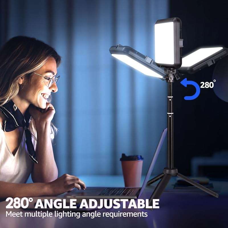 NiceVeedi LED Photography Lighting Kit, 2-Pack 8” Portable Video Light with 29" Adjustable Tripod Stand, 2800K-6500K Dimmable Softlight Studio Light for Zoom, Game Streaming, YouTube - Image 6