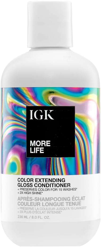 IGK MORE LIFE Color Extending Conditioner | Extends Color While Boosting Gloss and Softness | Helps Protect Color-Treated Hair from Fade - Image 1