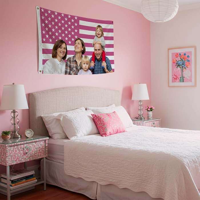 Nxwdwqa Custom Pink America Flag 3X5 Ft Personalized Flags Design Your Image Funny Tapestry Poster For Decorate Clubs Concerts Bars University Dormitories Living Rooms Bedrooms - Image 2