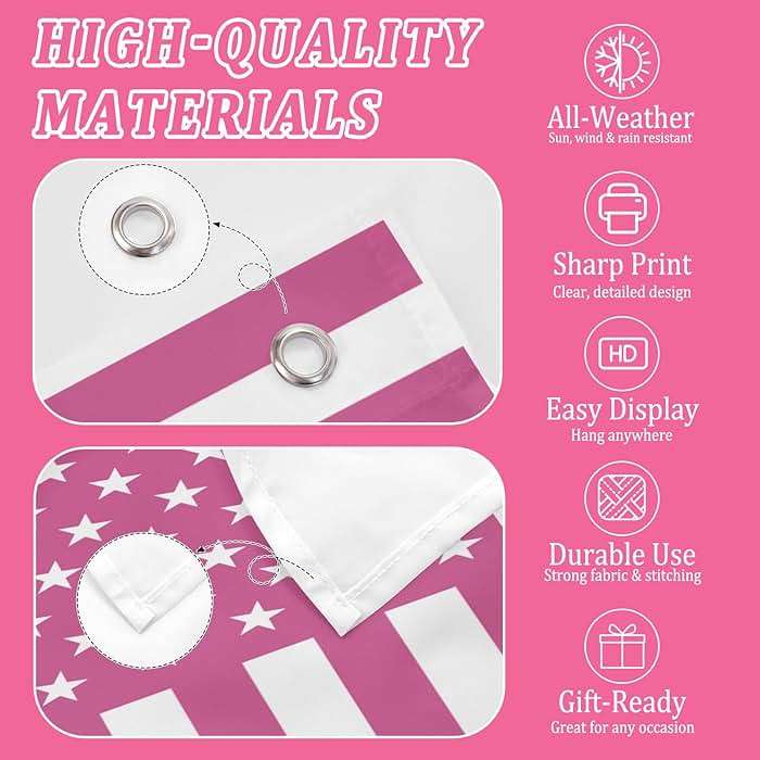 Nxwdwqa Custom Pink America Flag 3X5 Ft Personalized Flags Design Your Image Funny Tapestry Poster For Decorate Clubs Concerts Bars University Dormitories Living Rooms Bedrooms - Image 5