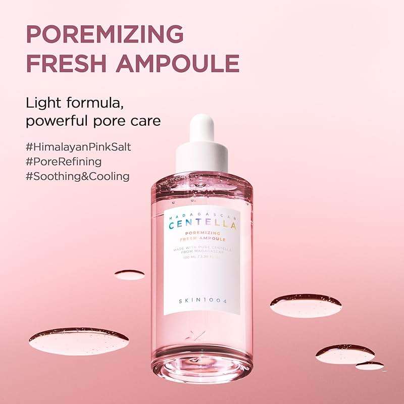 SKIN1004 Centella Poremizing Fresh Ampoule 1.69 fl.oz, 50ml, Korean Pink Serum for Enlarged Pores Minimizing with Madagascar Centella and Himalayan Pink Salt, Hydrating Facial Serum, Korean Skin Care - Image 2