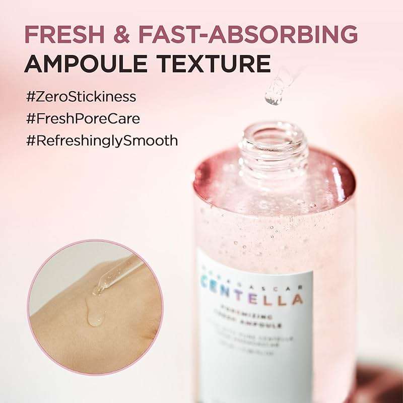SKIN1004 Centella Poremizing Fresh Ampoule 1.69 fl.oz, 50ml, Korean Pink Serum for Enlarged Pores Minimizing with Madagascar Centella and Himalayan Pink Salt, Hydrating Facial Serum, Korean Skin Care - Image 6