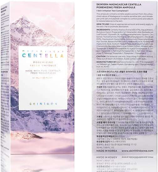 SKIN1004 Centella Poremizing Fresh Ampoule 1.69 fl.oz, 50ml, Korean Pink Serum for Enlarged Pores Minimizing with Madagascar Centella and Himalayan Pink Salt, Hydrating Facial Serum, Korean Skin Care - Image 8