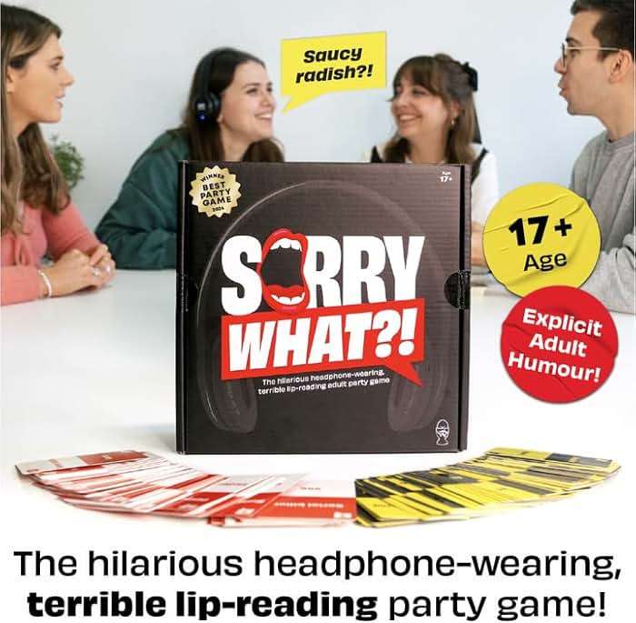 Lucky Egg Sorry What - Award Winning Lip Reading Friends Party Game Based On The Headphone Challenge TikTok Trend - 2+ Players 40,000 Funny Word Phrase Combinations Card Game for Friends - Image 2