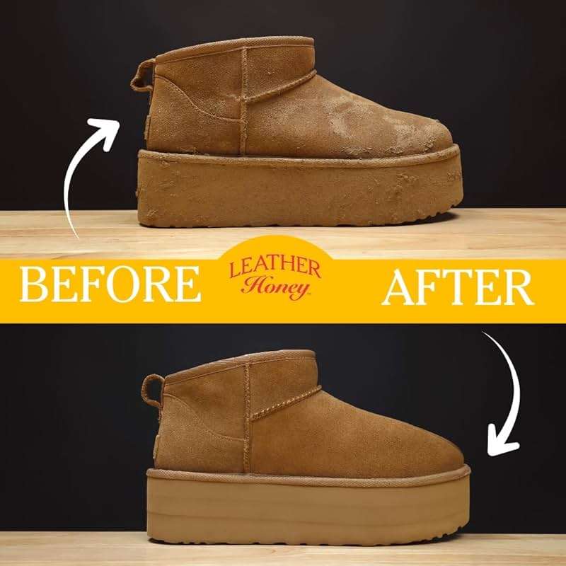 Leather Honey Suede Cleaner: Non-Toxic Suede & Nubuck Care, Made in the USA Since 1968. Clean and Restore Suede & Nubuck Shoes, Boots, Jackets, Uggs, Bags, Purses and More. Safe for Any Color & White - Image 6