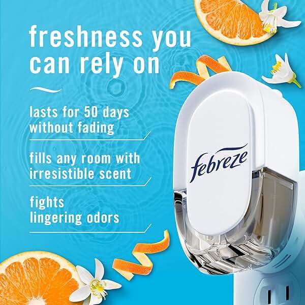 Febreze Plug In Air Freshener, Odor-Fighting Scented Oil Refill For Home, Bathroom, & Kitchen, Long Lasting, Refresh & Energize and Soothe & Restore Scents, 0.87oz Refills, 4ct (2 of Each) - Image 4