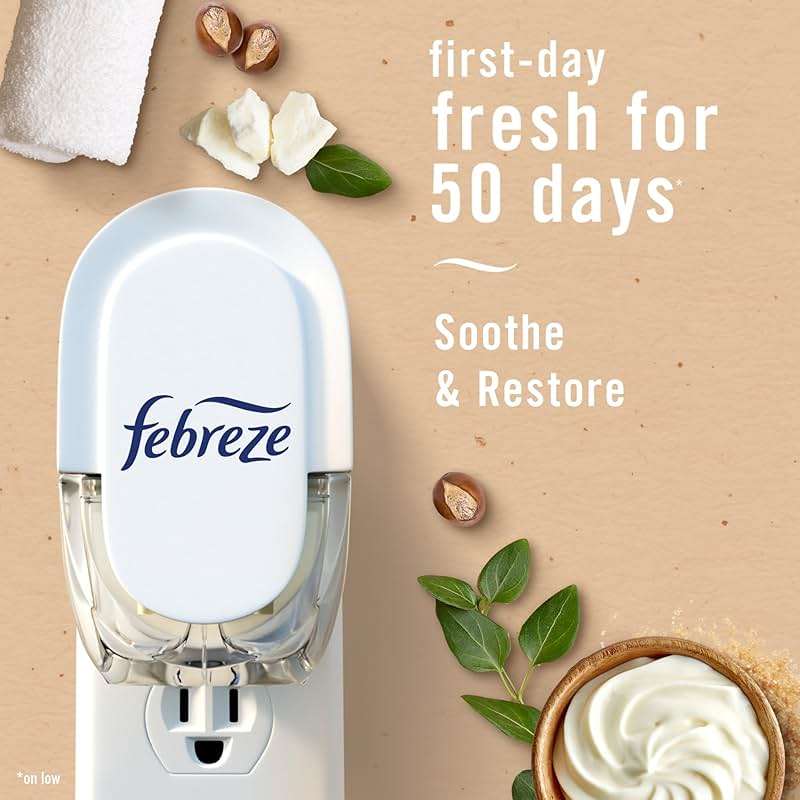 Febreze Plug In Air Freshener, Odor-Fighting Scented Oil Refill For Home, Bathroom, & Kitchen, Long Lasting, Refresh & Energize and Soothe & Restore Scents, 0.87oz Refills, 4ct (2 of Each) - Image 7
