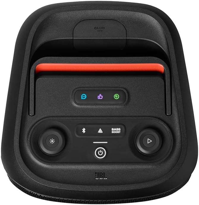 JBL PartyBox Club 120 - Portable Party Speaker with Foldable Handle, Powerful JBL Pro Sound, Futuristic lightshow, Up to 12 Hours of Play time, Splash Proof, Dual Mic & Guitar Inputs (Black) - Image 3
