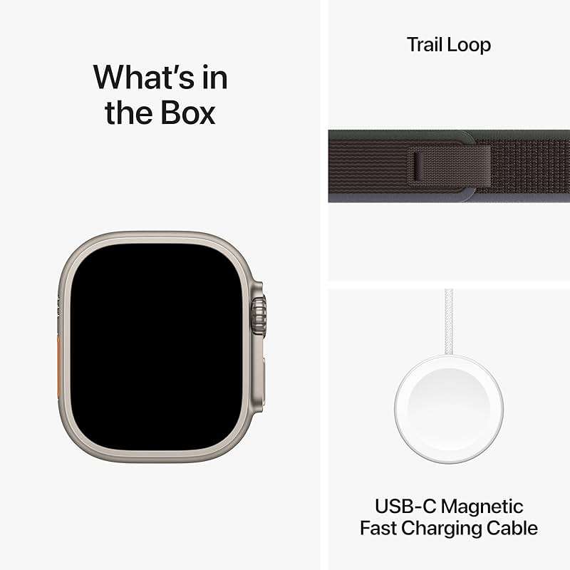 Apple Watch Ultra 2 [GPS + Cellular, 49mm] Titanium Case with Blue/Black Trail Loop, S/M (Renewed) - Image 6