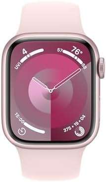 Apple Watch Series 9 [GPS + Cellular 41mm] Pink Aluminum Case with Pink Sport Band S/M (Renewed) - Image 2