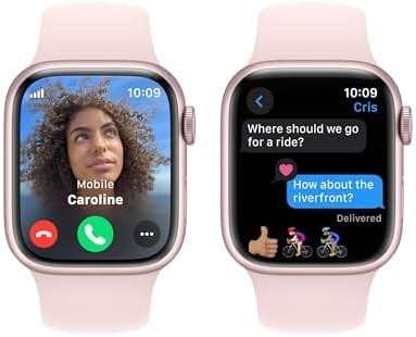 Apple Watch Series 9 [GPS + Cellular 41mm] Pink Aluminum Case with Pink Sport Band S/M (Renewed) - Image 8