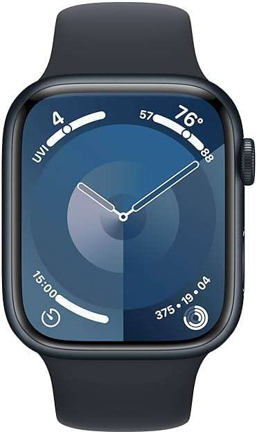 Apple Watch Series 9 [GPS 45mm] Midnight Aluminum Case with Midnight Sport Band, S/M (Renewed) - Image 2