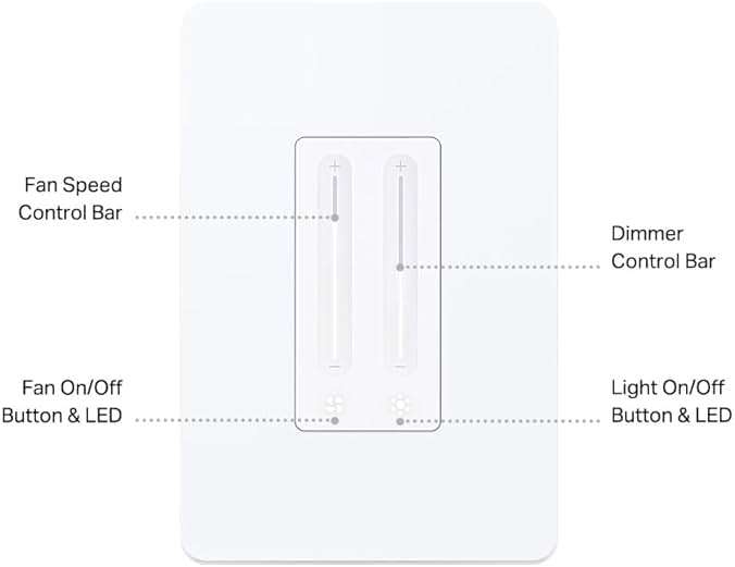 Kasa Smart Ceiling Fan Control & Dimmer Switch | Adjustable 4-Speed Fan & Brightness Control | Works w/Apple HomeKit, Alexa & Google Home | 2.4G Wi-Fi Only, Single Pole, Neutral Wire Required | KS240 - Image 2