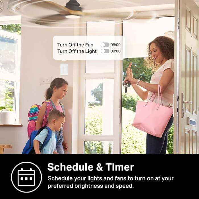 Kasa Smart Ceiling Fan Control & Dimmer Switch | Adjustable 4-Speed Fan & Brightness Control | Works w/Apple HomeKit, Alexa & Google Home | 2.4G Wi-Fi Only, Single Pole, Neutral Wire Required | KS240 - Image 7