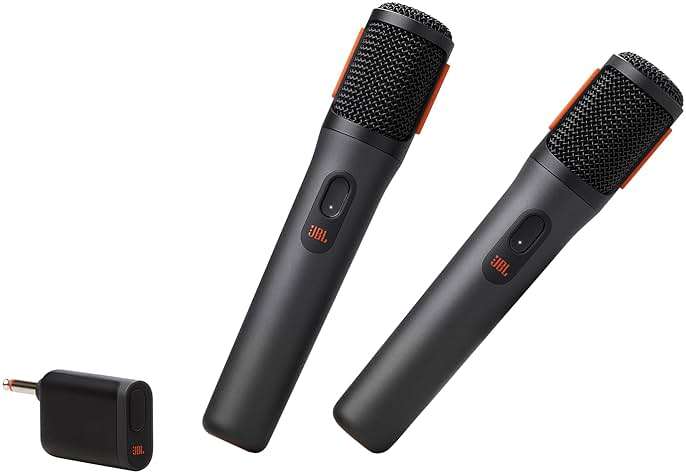 JBL PartyBox Wireless Mic - 2X Digital Wireless Microphones, Rechargeable Battery (20hrs - 700mAh), Clear Voice, Crisp Sound, Stable 2.4GHz Connection, Compatible with All PartyBox Speakers (Black) - Image 1