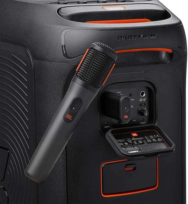 JBL PartyBox Wireless Mic - 2X Digital Wireless Microphones, Rechargeable Battery (20hrs - 700mAh), Clear Voice, Crisp Sound, Stable 2.4GHz Connection, Compatible with All PartyBox Speakers (Black) - Image 2