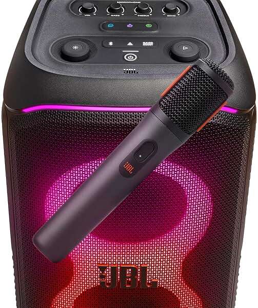 JBL PartyBox Wireless Mic - 2X Digital Wireless Microphones, Rechargeable Battery (20hrs - 700mAh), Clear Voice, Crisp Sound, Stable 2.4GHz Connection, Compatible with All PartyBox Speakers (Black) - Image 3