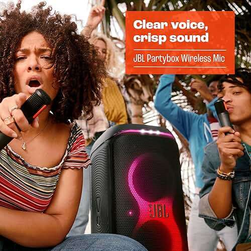 JBL PartyBox Wireless Mic - 2X Digital Wireless Microphones, Rechargeable Battery (20hrs - 700mAh), Clear Voice, Crisp Sound, Stable 2.4GHz Connection, Compatible with All PartyBox Speakers (Black) - Image 5