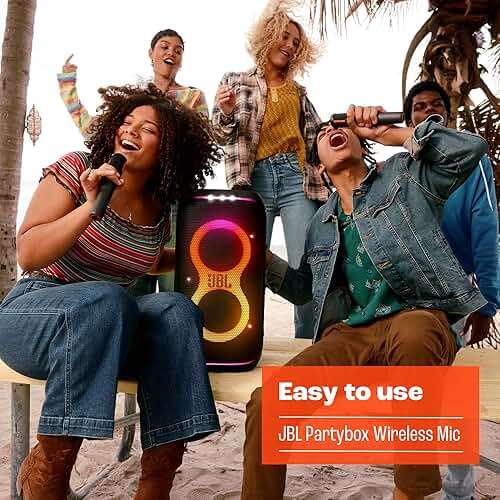 JBL PartyBox Wireless Mic - 2X Digital Wireless Microphones, Rechargeable Battery (20hrs - 700mAh), Clear Voice, Crisp Sound, Stable 2.4GHz Connection, Compatible with All PartyBox Speakers (Black) - Image 7