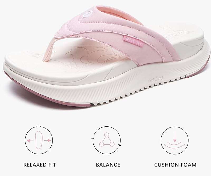 ONCAI Women's Orthotic Cushion Flip Flops Recovery Walking Sandals for Women with Arch Support Summer Comfortable Slip On Flip Flops for Womans Size 6-12 - Image 3