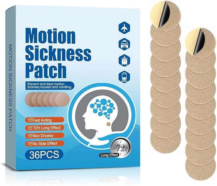 Motion Sickness Patches, 36 Count Ship EEZ Sea Sickness Patches Non Drowsy for Airplanes Cars Bus or Train, Fast Acting & 72 Hours Long Last (36 Count (Pack of 1)) - Image 1