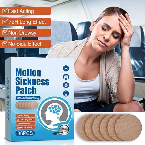 Motion Sickness Patches, 36 Count Ship EEZ Sea Sickness Patches Non Drowsy for Airplanes Cars Bus or Train, Fast Acting & 72 Hours Long Last (36 Count (Pack of 1)) - Image 4