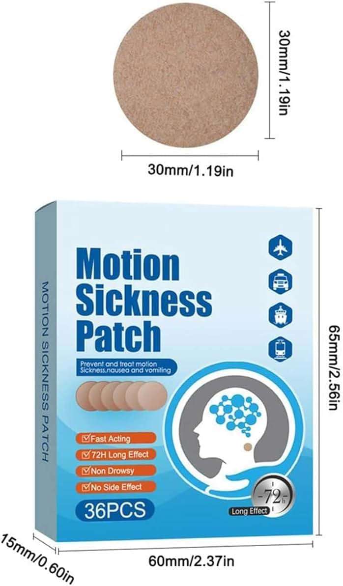 Motion Sickness Patches, 36 Count Ship EEZ Sea Sickness Patches Non Drowsy for Airplanes Cars Bus or Train, Fast Acting & 72 Hours Long Last (36 Count (Pack of 1)) - Image 7