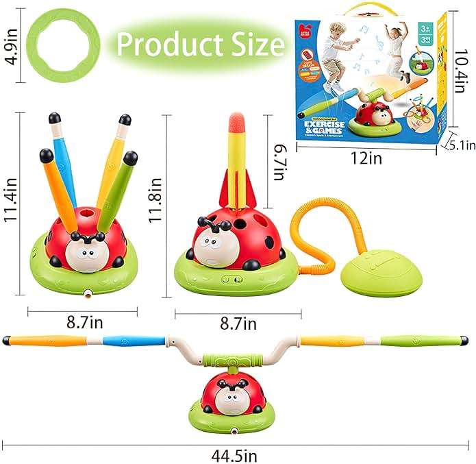 Pobaiyi 3 in 1 Musical Jump, Toss Ring Game and Stomping Launch Rocket Launcher for Kids Outdoor Toys with Remote Control, Indoor Outside Toy for Kids Ages 4-8 Toys for Ages 5-7 8-13 Birthday Gifts - Image 6
