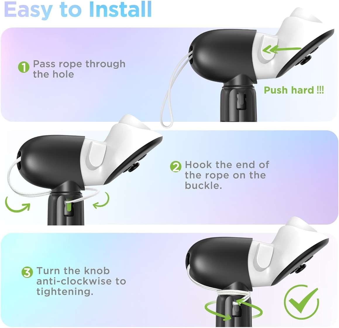 YOGES VR Golf Club Attachment Compatible with Meta Quest 3S/ Quest 3/ Oculus Quest 2 Controller, Non-Slip VR Golf Handle Grips 90 Degree Keep Tracking for Golf VR Games (ONLY for Right Controller) - Image 5