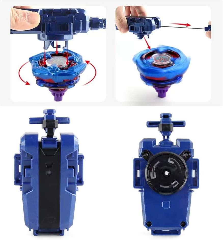 MUSTYBELT Battling Top Burst Gyro Toy Set Toy Gift for Children Boys Ages 6 8 10 12+ Combat Battling Game 12 Burst Spinning Tops 2 Two Way Launchers Grip Starter (BOZE-BX12) - Image 2