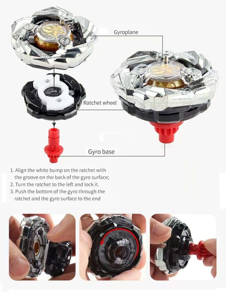 MUSTYBELT Battling Top Burst Gyro Toy Set Toy Gift for Children Boys Ages 6 8 10 12+ Combat Battling Game 12 Burst Spinning Tops 2 Two Way Launchers Grip Starter (BOZE-BX12) - Image 5
