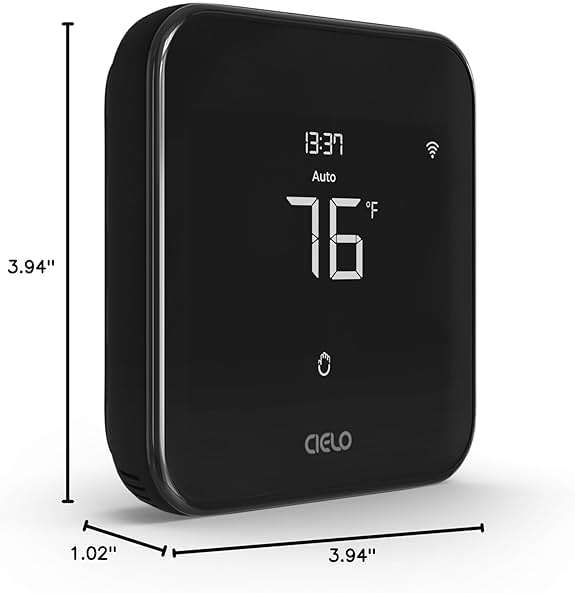 Cielo Smart Thermostat Eco (for Central HVAC) | Energy Star Certified | Supports Conventional Systems up to (2H/2C) & Heat Pumps (4H/2C) | Free C-Wire Adapter | NOT for Mini Split Systems | Black - Image 2