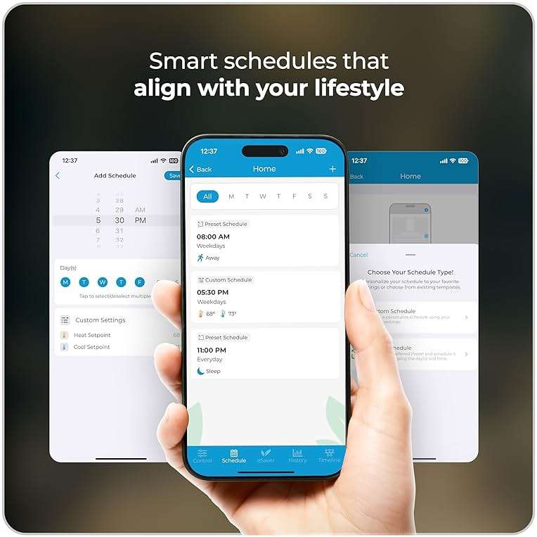Cielo Smart Thermostat Eco (for Central HVAC) | Energy Star Certified | Supports Conventional Systems up to (2H/2C) & Heat Pumps (4H/2C) | Free C-Wire Adapter | NOT for Mini Split Systems | Black - Image 7