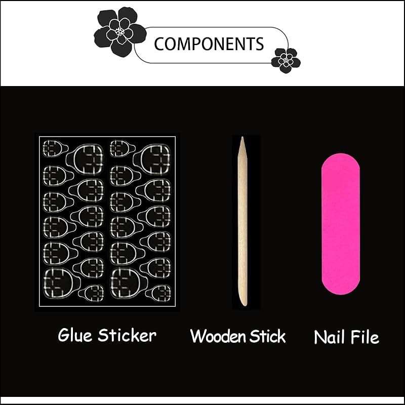 FJSMTOPl Press On Nails - Almond Fake Nails - French Tip False Nails Press ons - Medium Glue on Nails with Chrome Design - for Women Stick on Nail 24Pcs - Image 6