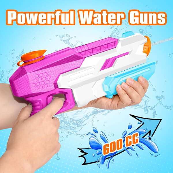 600cc Water Gun for Kids Adults：6 Pack Squirt Blasters Super Water Gun Soaker with Long Range High Capacity for Boys Girls Summer Swimming Pool Beach Outdoor Water Fighting Play Toys Party Favors - Image 4