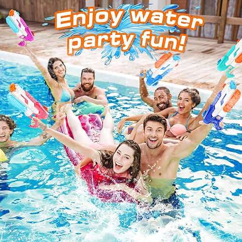 600cc Water Gun for Kids Adults：6 Pack Squirt Blasters Super Water Gun Soaker with Long Range High Capacity for Boys Girls Summer Swimming Pool Beach Outdoor Water Fighting Play Toys Party Favors - Image 7