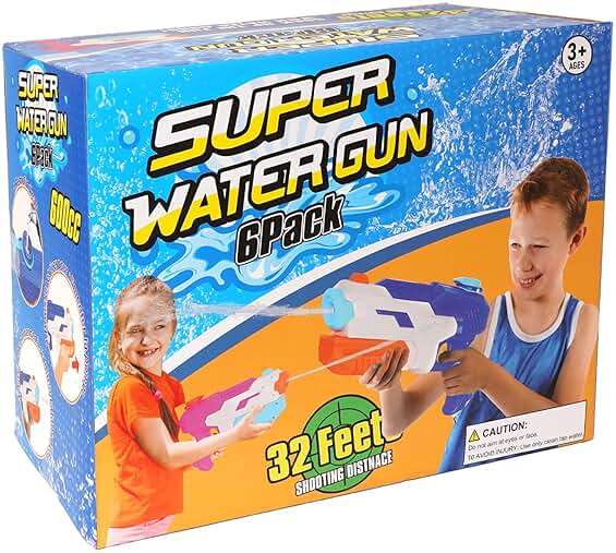 600cc Water Gun for Kids Adults：6 Pack Squirt Blasters Super Water Gun Soaker with Long Range High Capacity for Boys Girls Summer Swimming Pool Beach Outdoor Water Fighting Play Toys Party Favors - Image 8