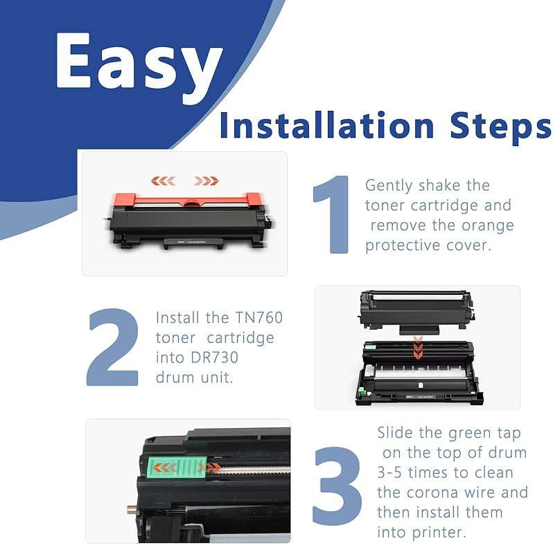 DR730 Drum Unit 2 Pack (Not Toner) Compatible Replacement for Brother DR-730 DR760 tn760 Drum Compatible HL-L2350DW HL-L2370DW HL-L2395DW HL-L2325DW MFC-L2750DW MFC-L2710DW L2690DW Printer Drum - Image 5