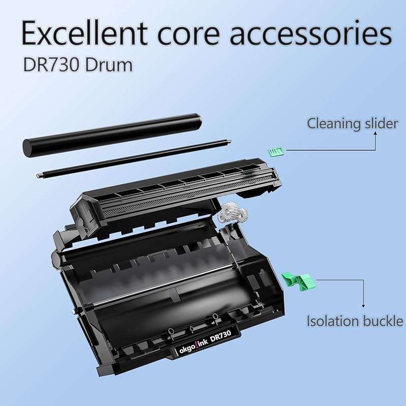 DR730 Drum Unit 2 Pack (Not Toner) Compatible Replacement for Brother DR-730 DR760 tn760 Drum Compatible HL-L2350DW HL-L2370DW HL-L2395DW HL-L2325DW MFC-L2750DW MFC-L2710DW L2690DW Printer Drum - Image 6